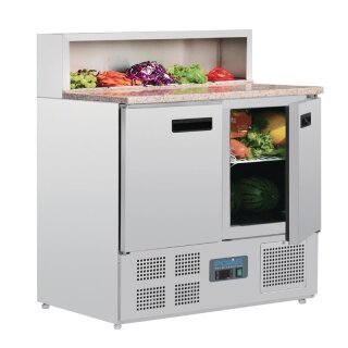 Polar Pizzatisch mit 2 Türen und Marmorplatte