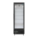 Schwarzer Kühlschrank mit 370 Liter - 1 Glastür, mobil, LED-Innenbeleuchtung