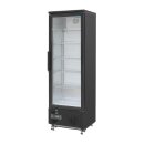 Schwarzer Kühlschrank mit 370 Liter - 1 Glastür, mobil, LED-Innenbeleuchtung