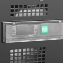 Schwarzer Kühlschrank mit 370 Liter - 1 Glastür, mobil, LED-Innenbeleuchtung