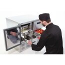 Polar Arbeitstisch Mit Kühlschrank, Edelstahl, 1 Tür Und 2 Schubladen