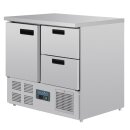 Polar Arbeitstisch Mit Kühlschrank, Edelstahl, 1 Tür Und 2 Schubladen