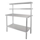 Vogue Arbeitstisch mit 2 Aufsätze und Grundboden 1800x1500x600mm aus Edelstahl
