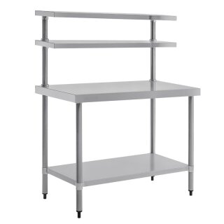 Vogue Arbeitstisch mit 2 Aufsätze und Grundboden 1200x1500x600mm aus Edelstahl