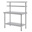 Vogue Arbeitstisch mit 2 Aufsätze und Grundboden 1200x1500x600mm aus Edelstahl