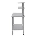 Vogue Arbeitstisch mit 2 Aufsätze und Grundboden 1200x1500x600mm aus Edelstahl