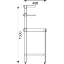 Vogue Arbeitstisch mit 2 Aufsätze und Grundboden 1200x1500x600mm aus Edelstahl