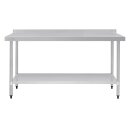 Vogue Arbeitstisch 900x1800x700mm mit Grundboden und Aufkantung aus Edelstahl