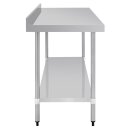 Vogue Arbeitstisch 900x1800x700mm mit Grundboden und Aufkantung aus Edelstahl