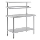 Vogue Arbeitstisch mit Aufsatz und Grundboden 1200x1500x600mm aus Edelstahl