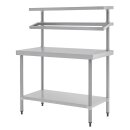 Vogue Arbeitstisch mit Aufsatz und Grundboden 1200x1500x600mm aus Edelstahl