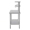 Vogue Arbeitstisch mit Aufsatz und Grundboden 1200x1500x600mm aus Edelstahl