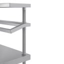 Vogue Arbeitstisch mit Aufsatz und Grundboden 1200x1500x600mm aus Edelstahl