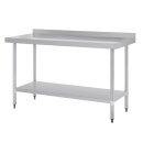 Vogue Arbeitstisch 900x1500x700mm mit Grundboden und Aufkantung aus Edelstahl