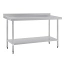 Vogue Arbeitstisch 900x1500x700mm mit Grundboden und Aufkantung aus Edelstahl
