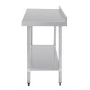 Vogue Arbeitstisch 900x1500x700mm mit Grundboden und Aufkantung aus Edelstahl