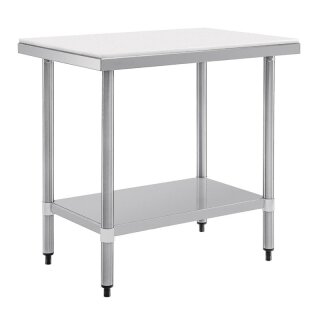 Vogue Edelstahl Arbeitstisch mit Schneidebrett – 90x90x60 cm, hygienisch, robust