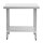 Vogue Edelstahl Arbeitstisch mit Schneidebrett – 90x90x60 cm, hygienisch, robust