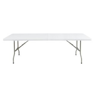Bolero Klapptisch 244 x 86 x 74 cm - Polyethylen und Stahl, weiß, Innen- und Außenbereich