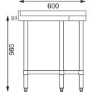 Vogue Arbeitstisch 900x800x600mm Eckelement mit Aufkantung und Grundboden