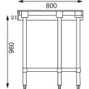 Vogue Arbeitstisch 900x800x600mm Eckelement mit Aufkantung und Grundboden