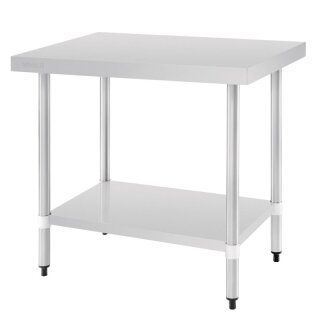 Vogue Edelstahl Arbeitstisch mit Unterboden 90 x 60 x 90 cm aus Edelstahl