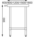 Vogue Edelstahl Arbeitstisch mit Unterboden 90 x 60 x 90 cm aus Edelstahl