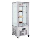 Polar Kuchenvitrine mit 400 Liter - LED-Beleuchtung, mit Rollen, Silbergrau