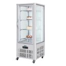 Polar Kuchenvitrine mit 400 Liter - LED-Beleuchtung, mit Rollen, Silbergrau
