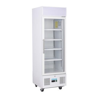 Getränkekühlschrank Serie G mit 1 Glastür - abschließbar, 218 Liter, weiß