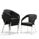 Bolero Lounge-Stühle aus PE-Rattan und Aluminium in...