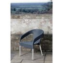 Bolero Lounge-Stühle aus PE-Rattan und Aluminium in tiefen  Anthrazit 4 Stück