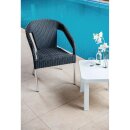 Bolero Lounge-Stühle aus PE-Rattan und Aluminium in tiefen  Anthrazit 4 Stück