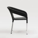 Bolero Lounge-Stühle aus PE-Rattan und Aluminium in tiefen  Anthrazit 4 Stück
