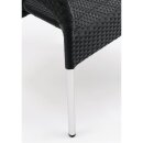 Bolero Lounge-Stühle aus PE-Rattan und Aluminium in tiefen  Anthrazit 4 Stück