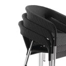 Bolero Lounge-Stühle aus PE-Rattan und Aluminium in tiefen  Anthrazit 4 Stück