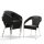 Bolero Lounge-Stühle aus PE-Rattan und Aluminium in tiefen  Anthrazit 4 Stück