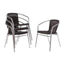 Bolero Korbstühle aus Aluminium und PE-Geflecht in...