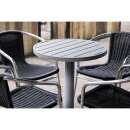 Bolero Korbstühle aus Aluminium und PE-Geflecht in schwarz 4 Stück