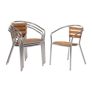 Bolero Bistrostühle mit Armlehne und aus Eschenholz 4 Stück