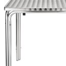 Bolero Edelstahl-Bistrotisch Quadrat 4 Beine 60Cm