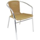 Bolero Korbstühle aus Aluminium und PE-Geflecht natur 4 Stück