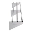 Vogue Wandregal mit 3 Stangen aus Edelstahl inkl. Wandhalterung 1500x225x300mm