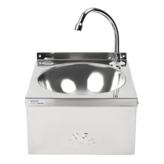 Basix Waschbecken mit handfreier Bedienung - 30 x 32 x 19,5 cm, Edelstahl