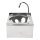 Basix Waschbecken mit handfreier Bedienung - 30 x 32 x 19,5 cm, Edelstahl