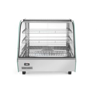 Gastro Warmhaltevitrine mit 120 Liter und gebogenem Frontglas Edelstahl