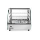 Gastro Warmhaltevitrine mit 120 Liter und gebogenem Frontglas Edelstahl