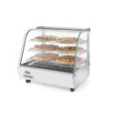 Gastro Warmhaltevitrine mit 120 Liter und gebogenem Frontglas Edelstahl