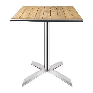 Bolero Tisch quadratisch und klappbar aus Aluminium und Eschenholz 600x600720mm