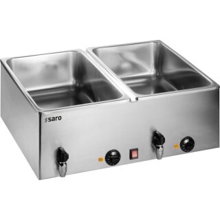 Doppelte Bain Marie 1/1 GN Modell BMH 160-2 mit Ablasshahn und aus Edelstahl